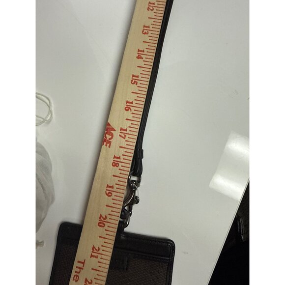 Coach ID Lanyard Expresso Brown Card Holder Signature Canvas Leather Trim NEW - Picture 5 of 6